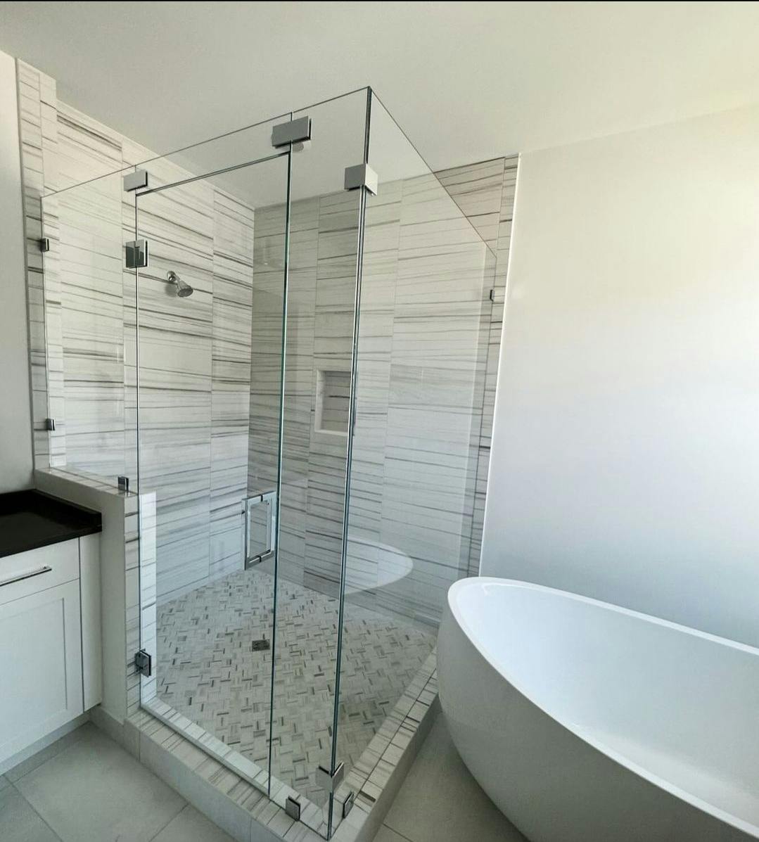 hinged shower doors
