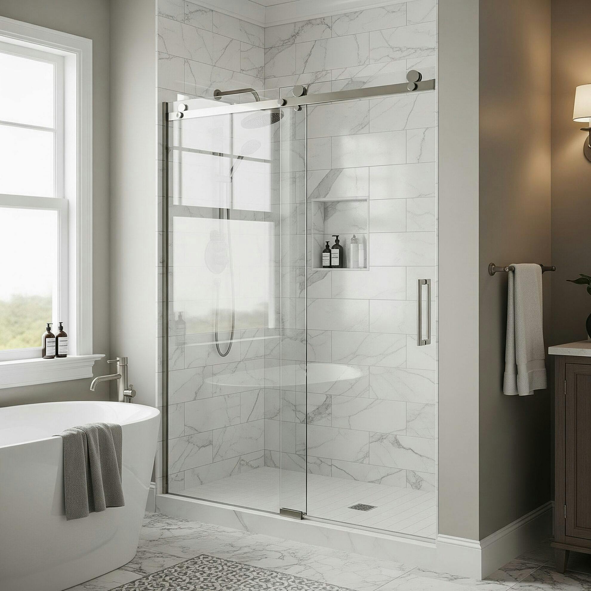Sliding Shower Doors | frameless bypass shower doors scaled.jpeg?auto=compress%2Cformat&ixlib=php 3.3