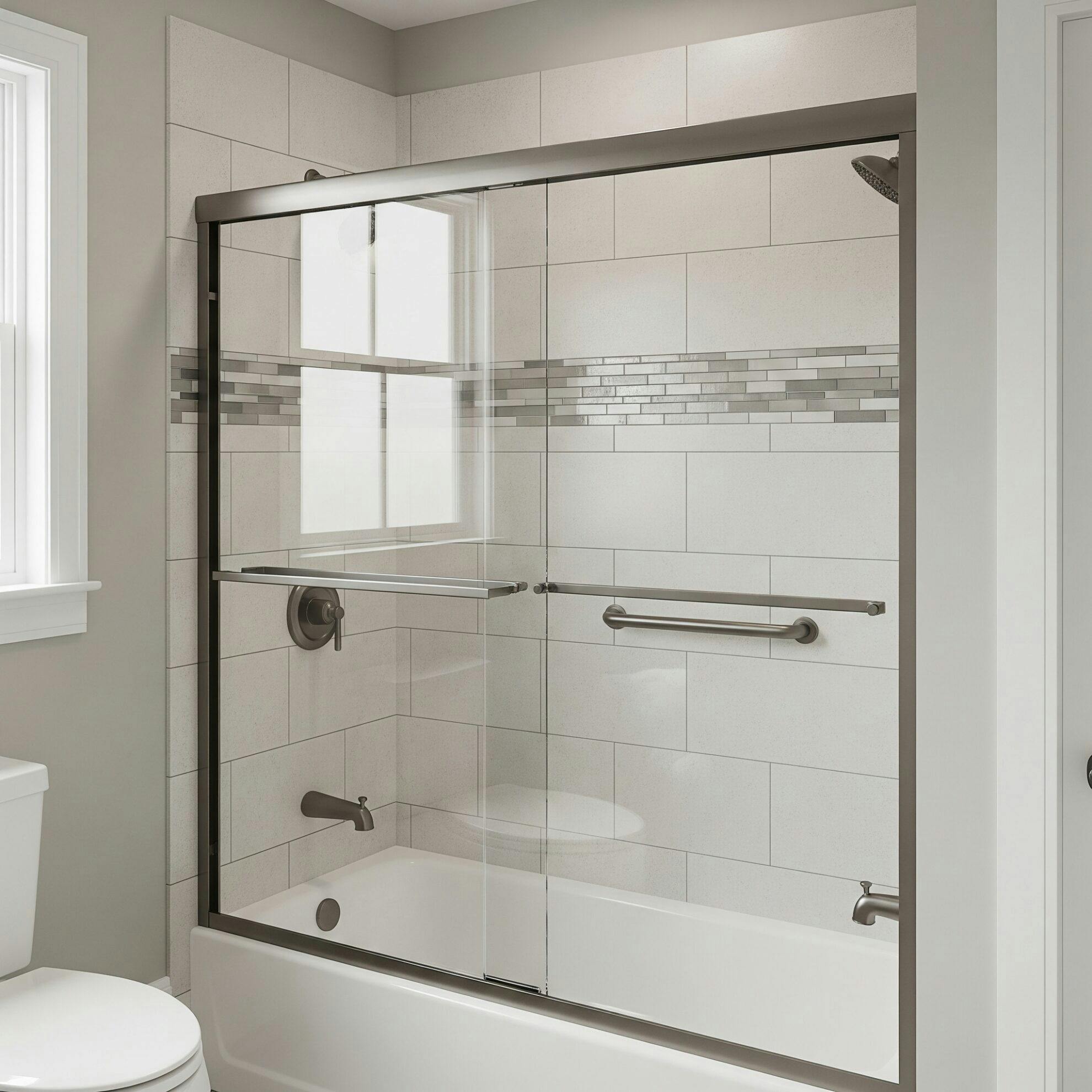 Sliding Shower Doors | semi frameless slidinig shower doors scaled.jpeg?auto=compress%2Cformat&ixlib=php 3.3